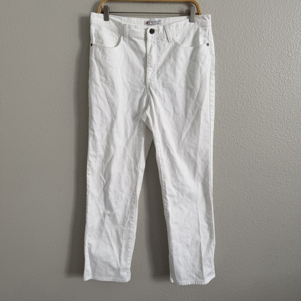 LEE Jeans Women's Size 14 White Classic Fit At The Waist